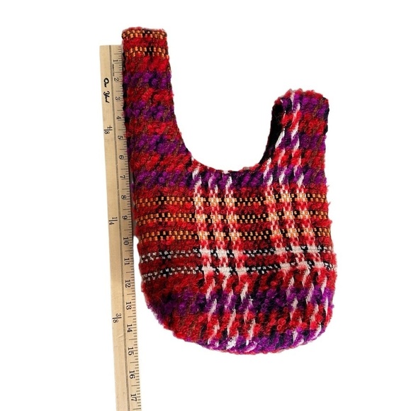 Carlton Yaito Wool Flannel Knot Bag Multicolor Small Purse - Picture 10 of 13